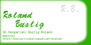 roland buslig business card